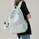 鉑吶苓背包大容量雙肩女純色小清新初高中學(xué)生書(shū)包校園風(fēng)森系簡(jiǎn)約雙肩包 大容量雙肩包【淺藍色-無(wú)掛件】