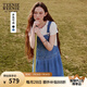 Teenie Weenie小熊連衣裙女2025年夏季新款學(xué)院風(fēng)活力牛仔背帶裙短裙女 淺藍(lán)色 M