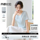 尚都比拉立體水波紋肌理V領(lǐng)短袖T恤女夏季直筒顯瘦內(nèi)搭高級感氣質(zhì)上衣