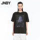 江南布衣（JNBY）【商場(chǎng)同款】25秋新品T恤女植絨草地圖案寬松圓領(lǐng)短袖5P7112430 215/深灰褐 L