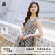 播格子連衣裙女商場同款2024春夏新款氣質(zhì)優(yōu)雅吊帶長裙BDR1LD0054 K41玄黑格 黑格 M