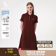 哈吉斯（HAZZYS）女裝 夏季女士【PHIZ系列】寬松下擺POLO連衣裙女 酒紅色WN (160/84A 38) M