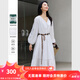 梵希蔓白色萊賽爾鏤空刺繡連衣裙女2025春季新款V領(lǐng)長(cháng)袖收腰裙子 A0380 白色 L