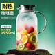 青蘋(píng)果耐熱冷水壺1.95升 可加熱茶水分離圍爐煮茶壺 大容量玻璃涼水壺 