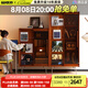 小萬家具北歐實木書柜家用玻璃門書架展示柜書房雜志柜儲物柜 莫古書柜-小號