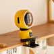 AWKICI桌面夾式小電風(fēng)扇宿舍床頭充電靜音小型搖頭微風(fēng)夾子夾扇夜燈電扇usb充電學(xué)生隨身便露營(yíng)小電扇 【可加裝夾子】律動(dòng)黃：可搖頭/無(wú)極調風(fēng)/三檔夜燈