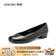 奧康（Aokang）官方女鞋 牛皮鞋女細(xì)跟職業(yè)工作鞋OL尖頭淺口單鞋平底款38碼