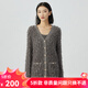 哥弟真的好（GIRDEAR）女裝提花流蘇小香風(fēng)針織開衫女A400910 灰 L (4碼)