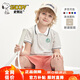 史努比（SNOOPY）童裝兒童T恤男女童運(yùn)動POLO衫中大童休閑上衣 綠徽章-花灰  160