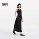 森馬連衣裙女高腰拼接背心裙百搭2025夏新款優(yōu)雅圓領(lǐng)長(cháng)裙通勤chic 黑色90001 M