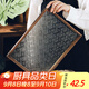 格娜斯茶盤(pán)實(shí)木茶托復古玻璃托盤(pán)家用點(diǎn)心盤(pán)茶點(diǎn)盤(pán)早餐盤(pán)海棠花茶水盤(pán)