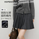紅袖學(xué)院風(fēng)半身裙2025秋季新款女裝MIU系A字顯瘦減齡氣質(zhì)手工百褶短裙 煙灰056 S