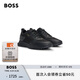 BOSS男士網(wǎng)面細節(jié)和品牌標(biāo)識裝飾混合材質(zhì)運動鞋JONAH 007-黑色 40