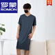 羅蒙（ROMON）莫代爾睡衣男款夏季寬松短袖睡裙睡袍連衣裙夏天大碼浴袍居家服薄 灰 XL (建議141-170斤)
