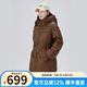 艾萊依（ERAL）鵝絨新款羽絨服短款收腰時(shí)尚連帽設(shè)計(jì)感冬季外套女 蜜茶棕 L 165【建議130-145斤】