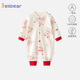 顆粒熊（KELIXIONG）嬰兒衣服A類純棉春秋四季款男女寶寶連體衣幼兒打底 滿印紅90