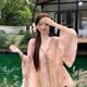 LPOX夏季薄款2025年新款法式雪紡衫女碎花襯衫女甜美初戀系上衣設(shè)計感 圖片色 S 建議95斤以內(nèi)