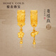 HONEYGOLD 蜜金珠寶 黃金吊墜足金古法手工金文玩蔓環(huán)戲串珠HGG1752工費(fèi)100元/件 3.29g 小花提溜