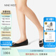 NINE WEST玖熙方頭淺口單鞋女2025春季新款平底鞋法式通勤百搭一腳蹬女鞋 黑色 37