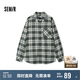 森馬（Semir）長袖襯衫男純棉法蘭絨格子外套秋季情侶裝寬松上衣101524105207
