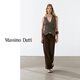 Massimo Dutti折扣升級(jí)2025女裝極簡(jiǎn)風(fēng)高級(jí)感亞麻親膚寬擺長(zhǎng)裙半身裙05228558 紫紅色 S (170/70A)