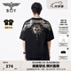 BOY LONDON【暗黑羅盤(pán)】春夏男女同款燙金印花潮牌短袖T恤N01906 黑印金 M