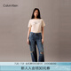 Calvin KleinJeans25春夏女美式復(fù)古ck純棉寬松慵懶松弛感破洞牛仔褲47B925G