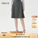 PRICH【零染】簡(jiǎn)約通勤半身裙套裝春秋新款設計感顯瘦A字裙女 15灰色 M 165