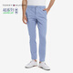TOMMY HILFIGER【輕彈感】男經(jīng)典商務(wù)通勤斜紋微彈直筒西褲長褲休閑褲J1706 淺藍(lán)色424 36
