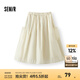 森馬（Semir）半身裙女抽繩防曬涼感寬松潮酷2025夏季新款質(zhì)感格子長(zhǎng)裙鹽系 奶白10534 M