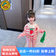 G.DUCK KIDS小黃鴨童裝女童秋季套裝兒童套裝女孩衣服中小童衛(wèi)衣休閑外套褲子 粉色條紋三件套 110碼建議100-110cm4-5歲cm