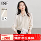 歐莎（OSA）啞光緞面經(jīng)典襯衫女士設(shè)計感2025年秋新款職業(yè)面試襯衣高智感穿搭 淺杏色 L
