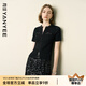 顏域黑色短袖針織開(kāi)衫女夏裝2025新款薄款顯瘦通勤氣質(zhì)小外套上衣 黑色 M