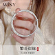 唯一（Winy）銀手鐲足銀9999繁花似錦鐲子媽媽生日禮物純銀飾品送女友老婆款