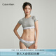 Calvin Klein內(nèi)衣【摩登引力帶】女士ck無鋼圈輕運(yùn)動內(nèi)搭T恤式文胸QF7213AD P7A-椰青灰 M 推薦75B-85A