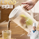 LSOD日本耐熱耐高溫冷水壺 家用大容量涼水杯 冷泡飲料桶商用果汁扎壺 透明白【2200ML/大容量】