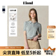 ELAND衣戀針織T恤女純色休閑polo領(lǐng)合身舒適短袖上衣2025夏季新款 灰色(15)Grey L /170