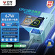 公牛（BULL）智能屏顯氮化鎵67W充電器快充筆記本插座/USB插線板便攜插排 小電艙數(shù)顯 2C2A+3位 藍(lán)色總控開(kāi)關(guān)