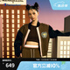 Champion【泡泡瑪特聯(lián)名】冠軍夾克外套女2024冬秋新款美式棒球服 咖啡色拼接 M