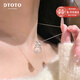 DTOTO999足銀項鏈女在逃公主蝴蝶結(jié)吊墜七夕情人節(jié)禮物送女友老婆生日 在逃公主玉髓項鏈+品牌禮盒