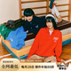 MMLG【沈月同款】半拉鏈領(lǐng)衛(wèi)衣女男秋季新款寬松韓系潮牌套頭情侶上衣 紅色 S