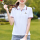 啄木鳥純棉翻領(lǐng)短袖T恤女正肩POLO衫顯瘦大碼女裝夏季休閑上衣 白色 XL