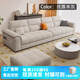 妮姬詩(shī)藍2025新款奶油風(fēng)沙發(fā)客廳雪尼爾棉麻布藝沙發(fā)三人四人直排組合沙發(fā) 優(yōu)雅米灰[海綿款] 2.8m四人位+腳踏