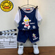 G.DUCKKIDS奧特曼衣服男童夏裝套裝2023新款寶寶夏季衣服洋氣兒童短袖籃球服 藏青色奧特曼套裝 110 建議身高105cm