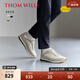 THOM WILLS阿甘鞋男真皮運(yùn)動(dòng)休閑鞋vibram鞋底復(fù)古跑鞋透氣小白鞋經(jīng)典板鞋 淺灰白色G1151 (小牛皮+反絨牛皮) 42 /8碼