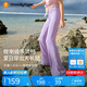 moodytiger女童微喇褲涼感防曬夏款兒童運動褲休閑高彈長褲透氣速干修身褲子