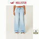 HOLLISTER25春夏新款baggy美式vibe低腰闊腿牛仔褲女裝KI355-5393 破洞款，淺色 26 150/66A 2短版