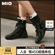 MIO歐陽娣娣|羅予彤同款米奧高幫賽車女2025新款拳擊馬丁靴綁帶長(zhǎng)靴 黑色 35 (225mm)