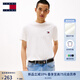 TOMMY JEANS【純色純棉】25新款夏季男裝平紋針織潮流刺繡短袖上衣T恤20322 白色YBL M （推薦：135-150斤）