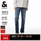 杰克·瓊斯（JACK&JONES） 百搭個性刮痕褲身拉鏈門襟直筒彈力舒適休閑牛仔褲男款225132137
